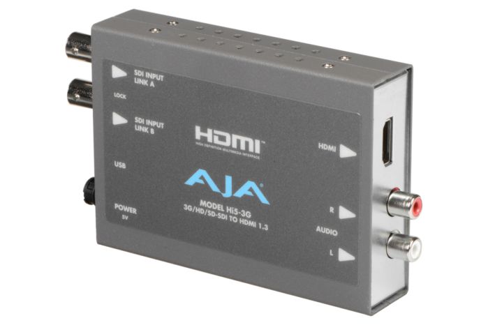 AJA Hi5 3G 3G Dual Link HD SD SDI to HDMI Mini Converter