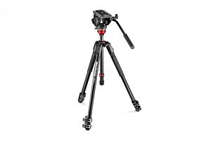 Manfrotto 500 Fluid Video Head Flat Base with 190X Video Alu Tripod