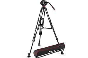 Manfrotto 504X Fluid Video Head with Alu Twin leg tripod MS