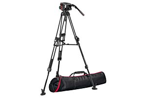 Manfrotto 509 Video Head with 645 Fast Twin Aluminium Tripod